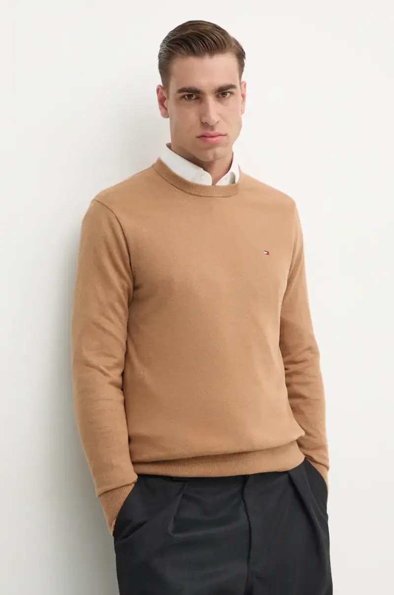 maglione con aggiunta di cachemire colore marrone