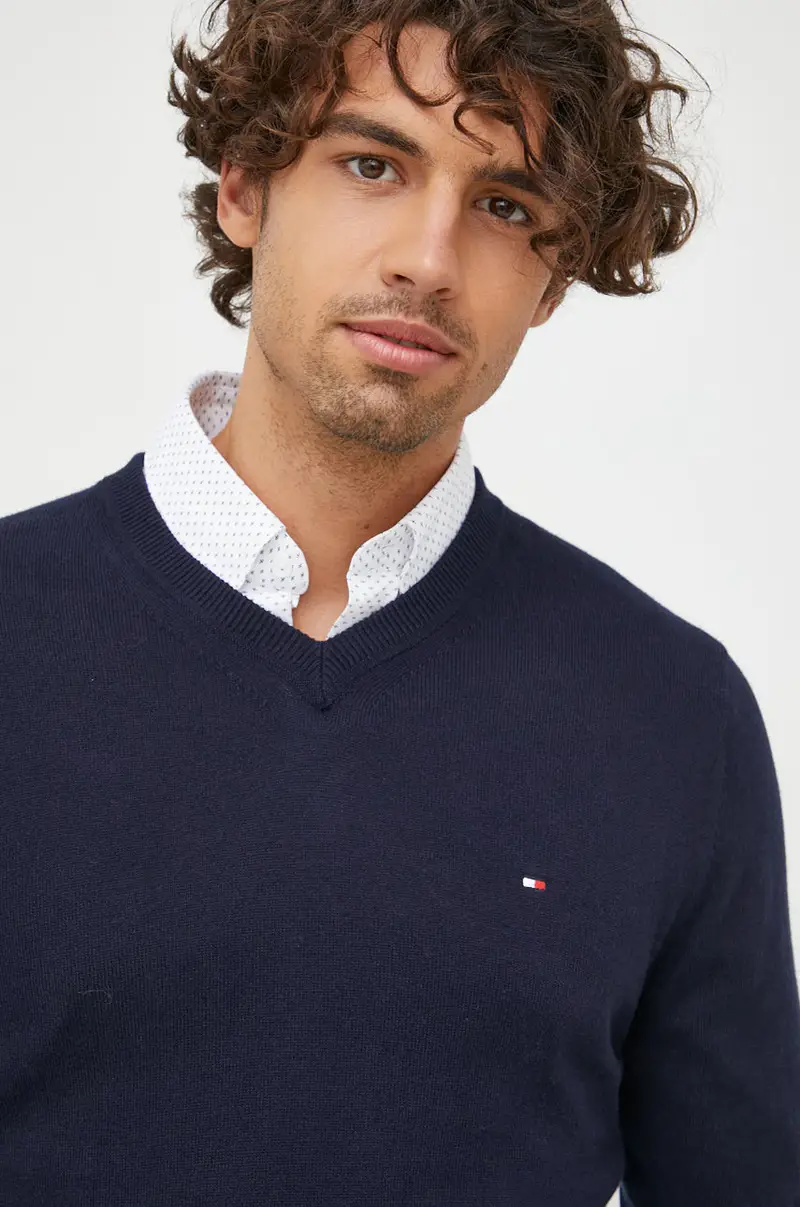 maglione con aggiunta di cachemire uomo Blu navy miniatura 4
