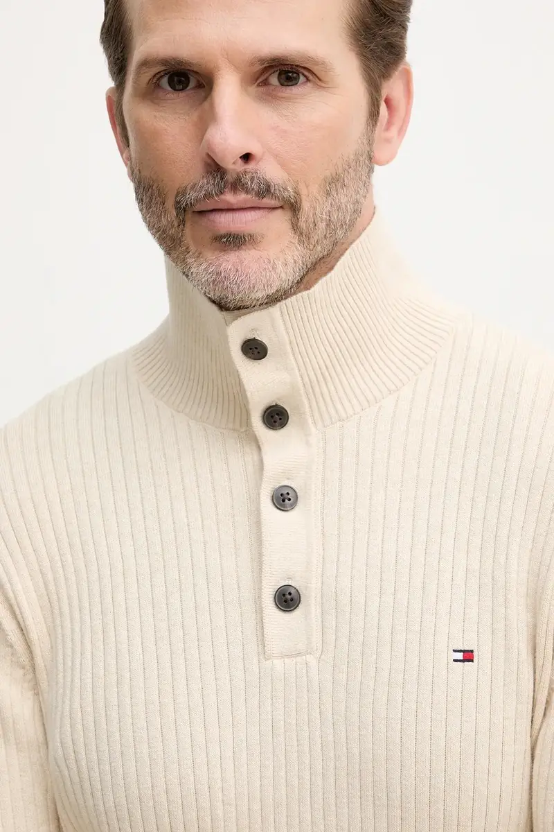 maglione con aggiunta di cachemire uomo colore beige MW0MW40447 miniatura 4