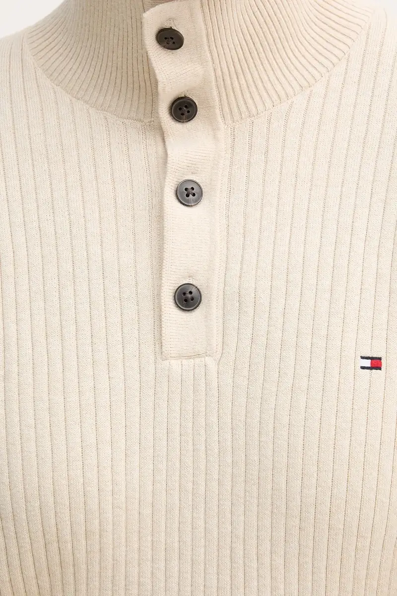 maglione con aggiunta di cachemire uomo colore beige MW0MW40447 miniatura 5