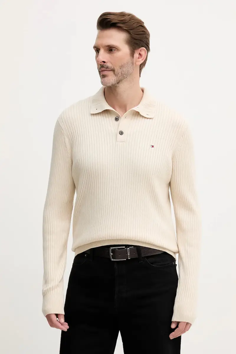maglione con aggiunta di cachemire uomo colore beige MW0MW40447