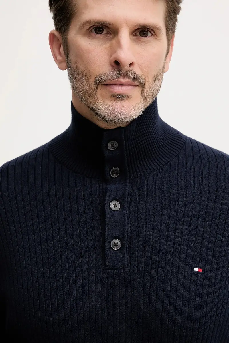 maglione con aggiunta di cachemire uomo colore blu navy MW0MW40447 miniatura 4