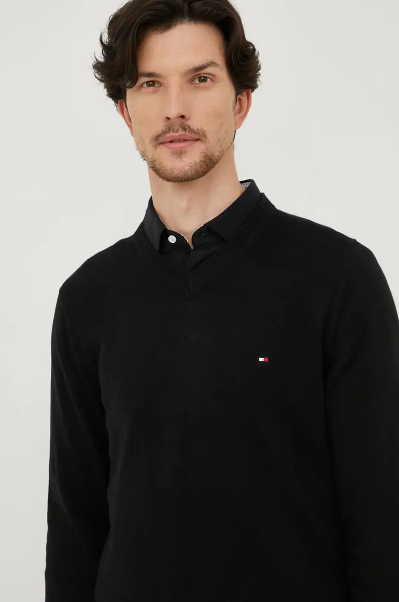 maglione con aggiunta di cachemire uomo Nero