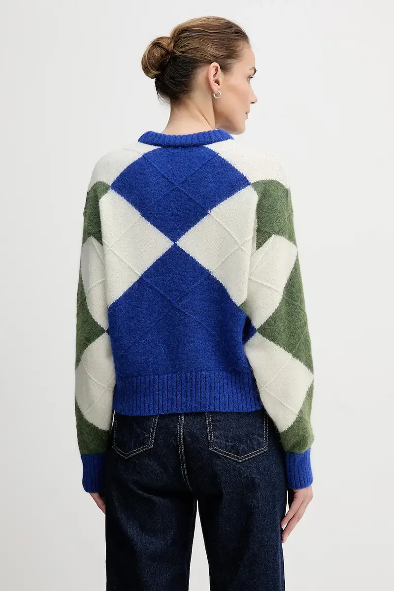 maglione con alpaca colore blu WW0WW47464 miniatura 3