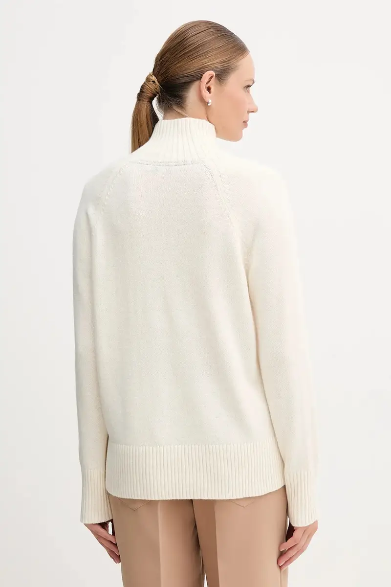 maglione con lana colore beige WW0WW46434 miniatura 3