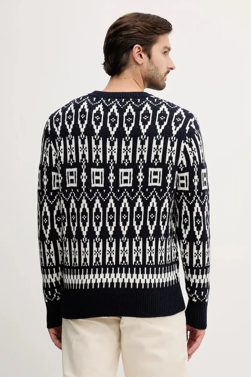 maglione con lana colore blu navy MW0MW42085 miniatura 3