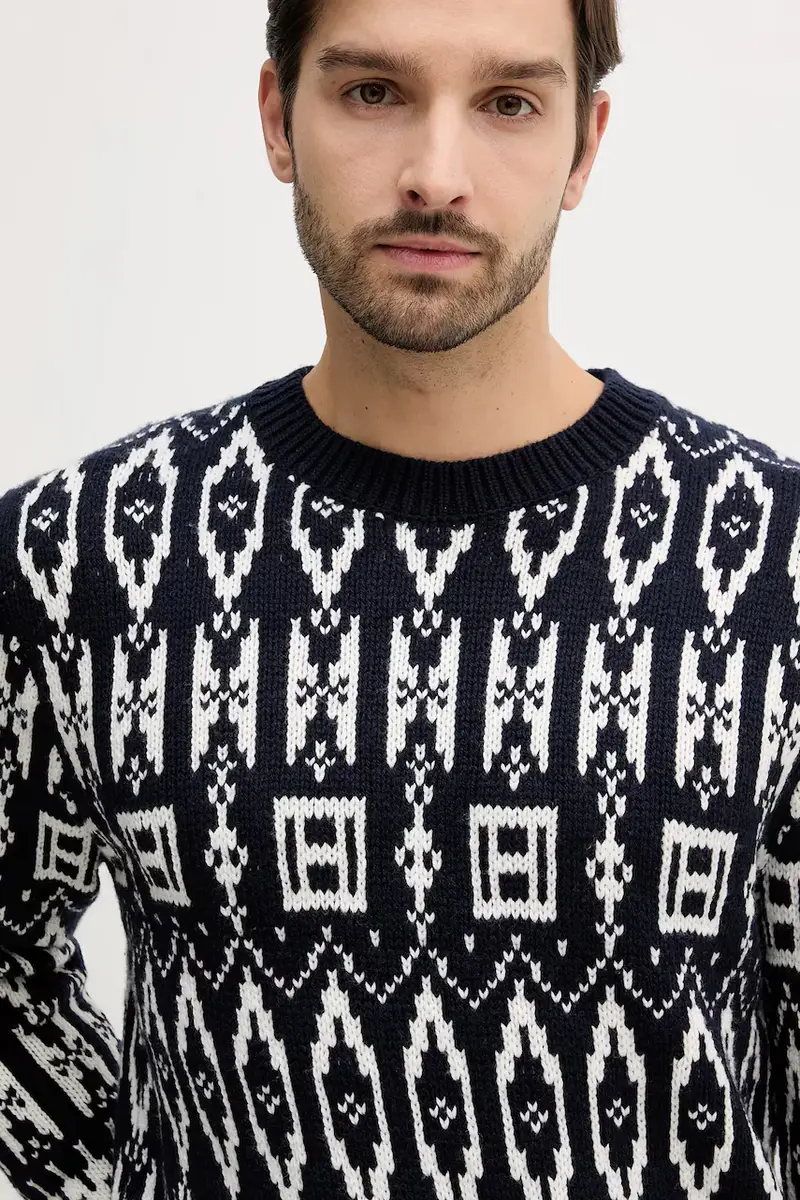 maglione con lana colore blu navy MW0MW42085 miniatura 4