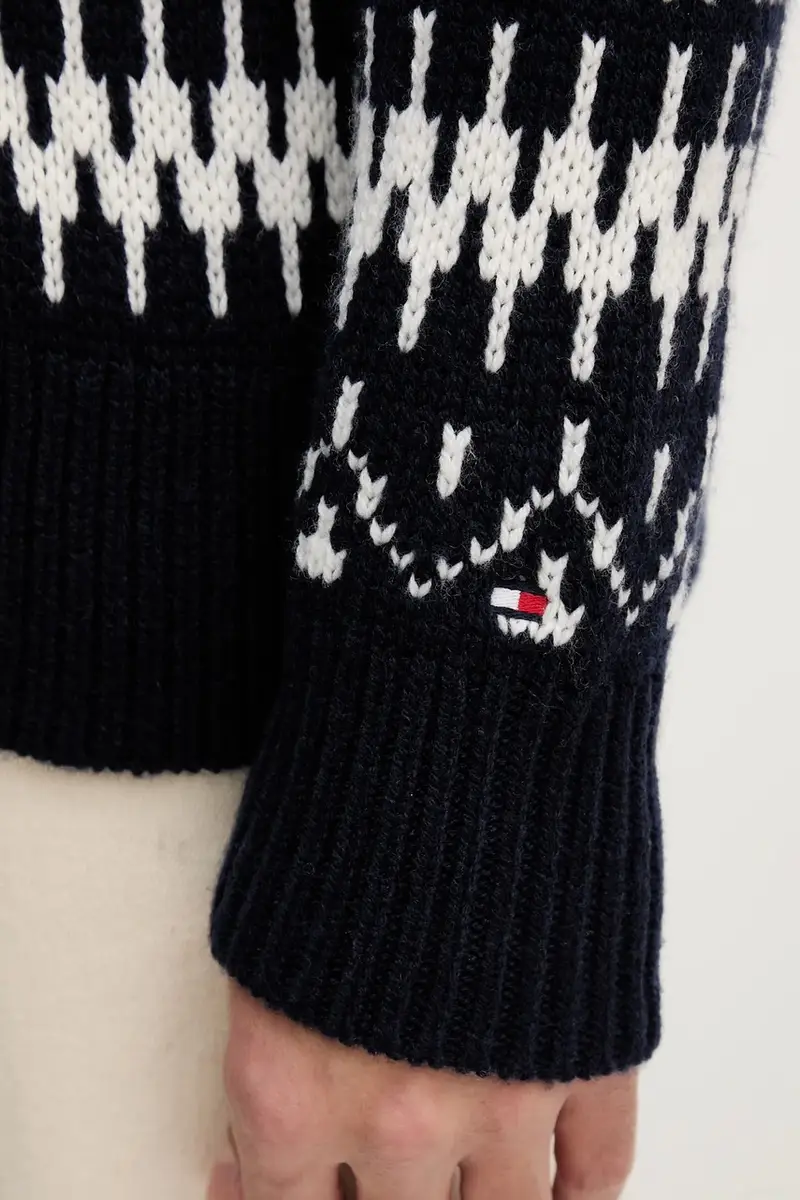 maglione con lana colore blu navy MW0MW42085 miniatura 5