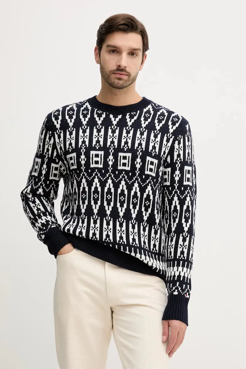 maglione con lana colore blu navy MW0MW42085