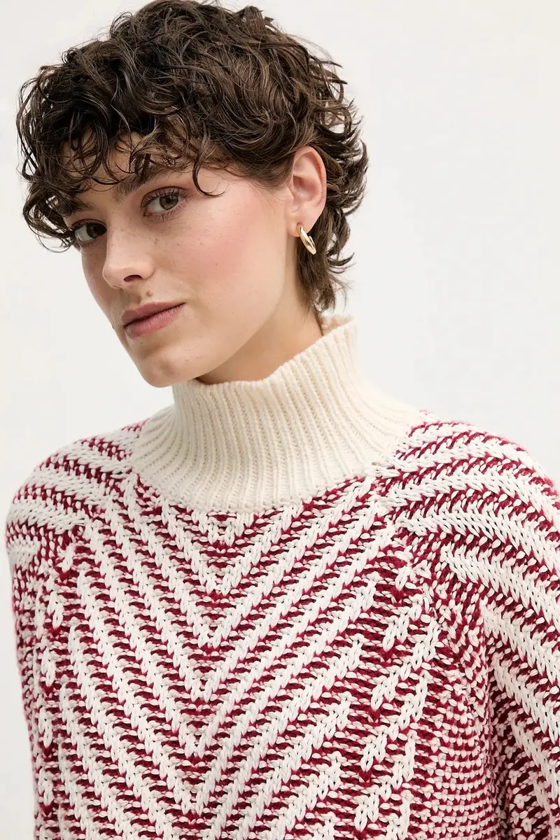 maglione con lana colore rosso WW0WW46410 miniatura 4