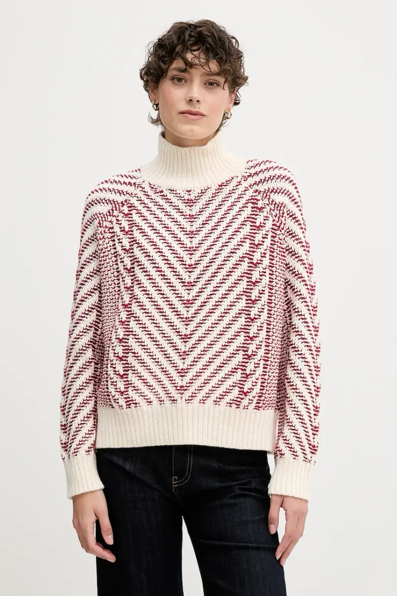 maglione con lana colore rosso WW0WW46410