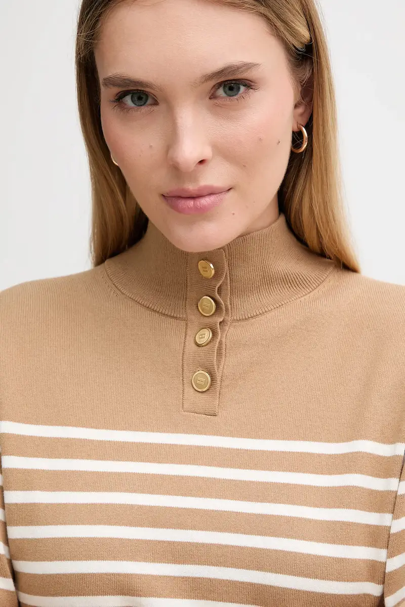 maglione donna colore beige WW0WW47467 miniatura 4