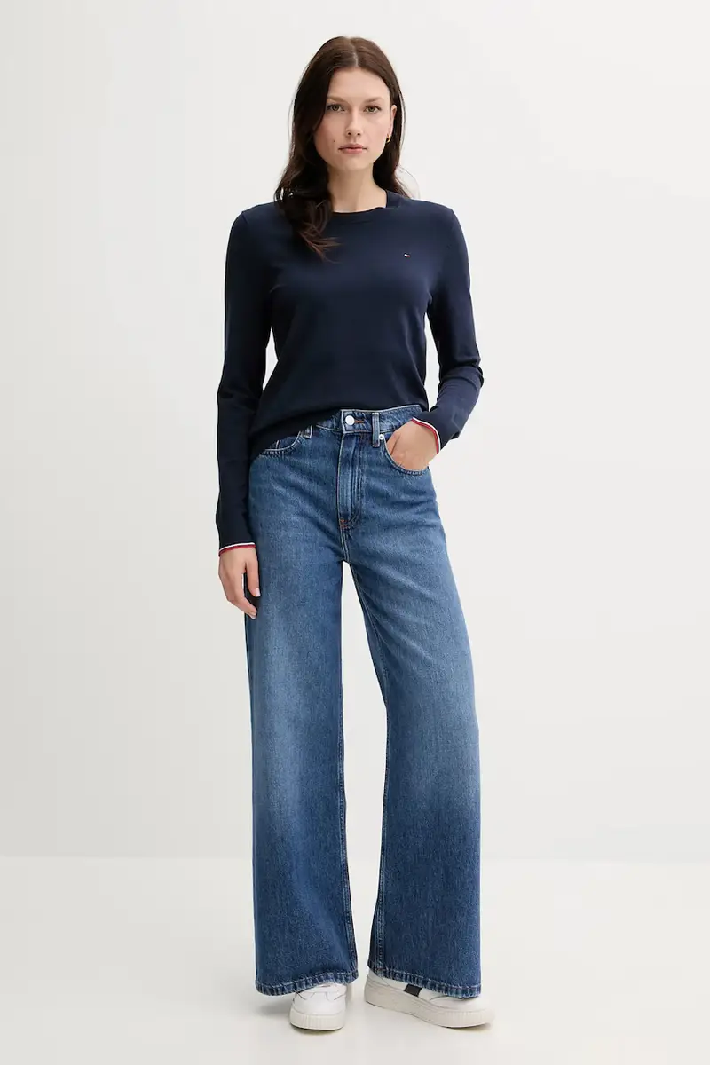 maglione donna colore blu navy WW0WW44984 miniatura 2