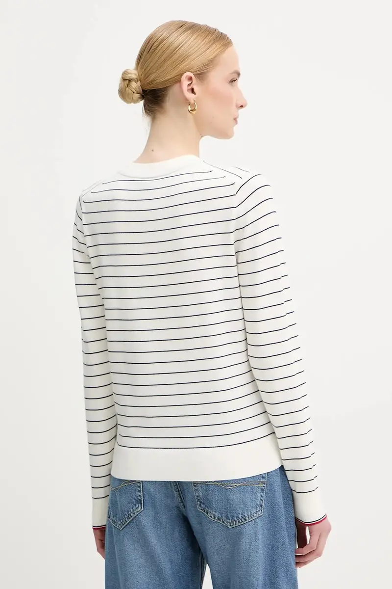 maglione donna colore blu navy WW0WW44984 Beige miniatura 3