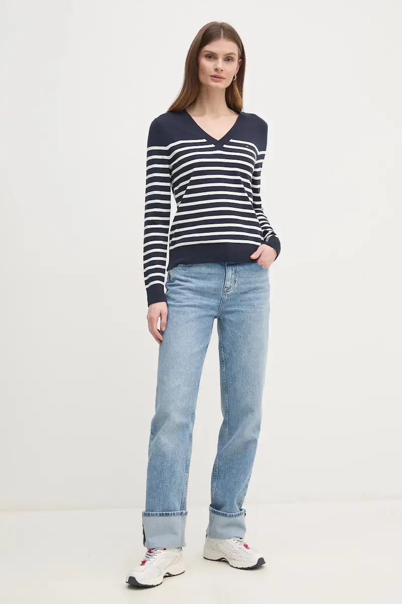 maglione donna colore blu WW0WW40098 Blu navy miniatura 2