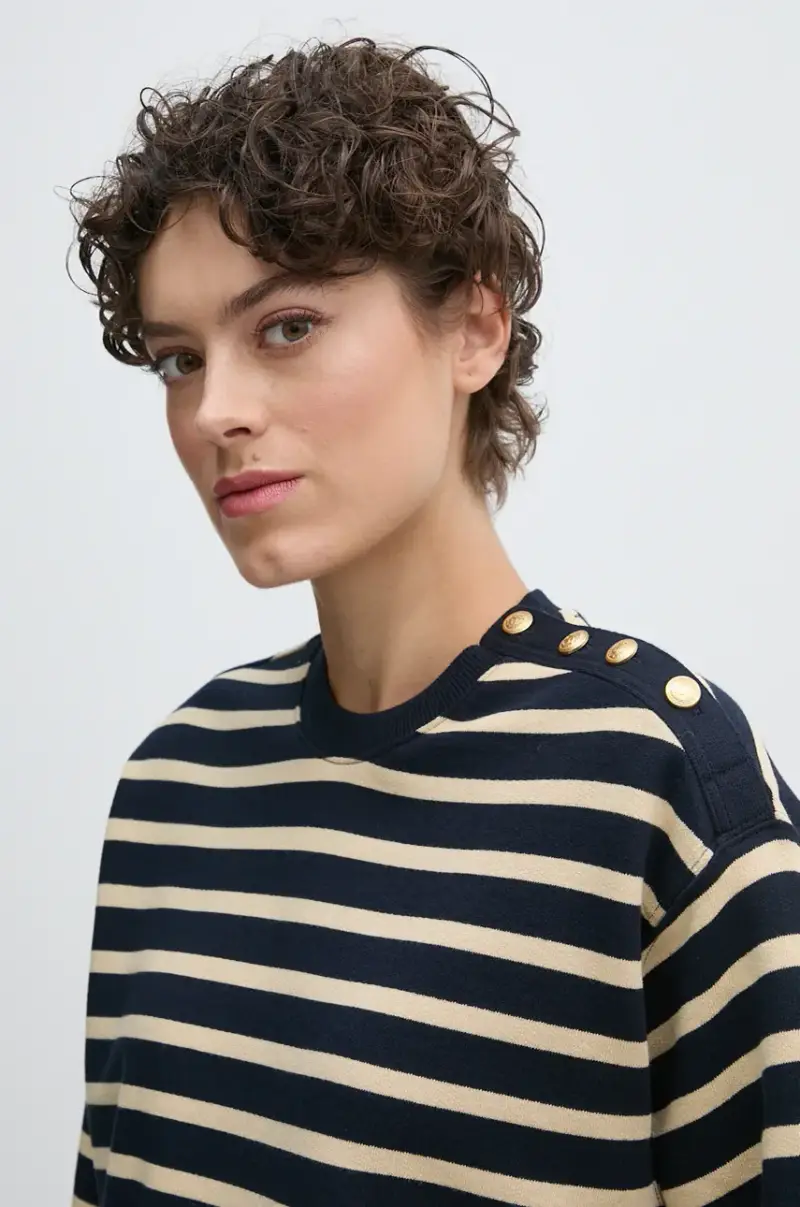 maglione in cotone Blu navy miniatura 4