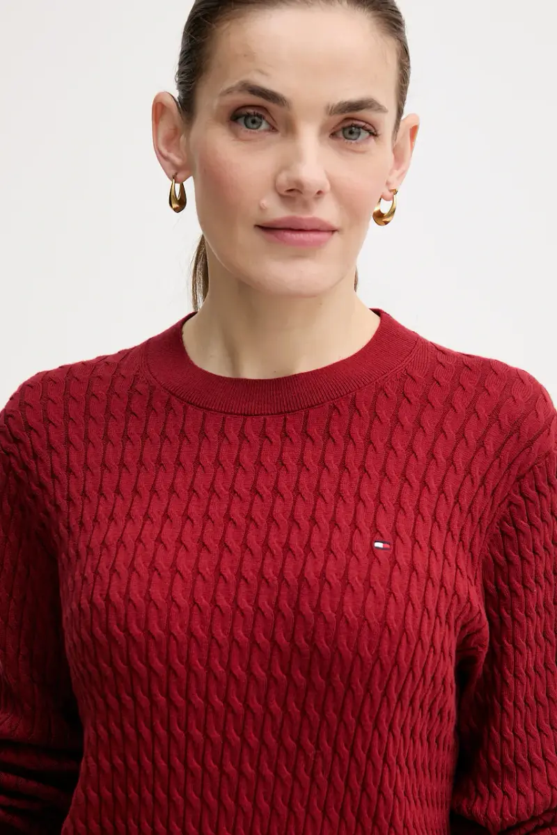 maglione in cotone colore beige WW0WW44993 Granata miniatura 4