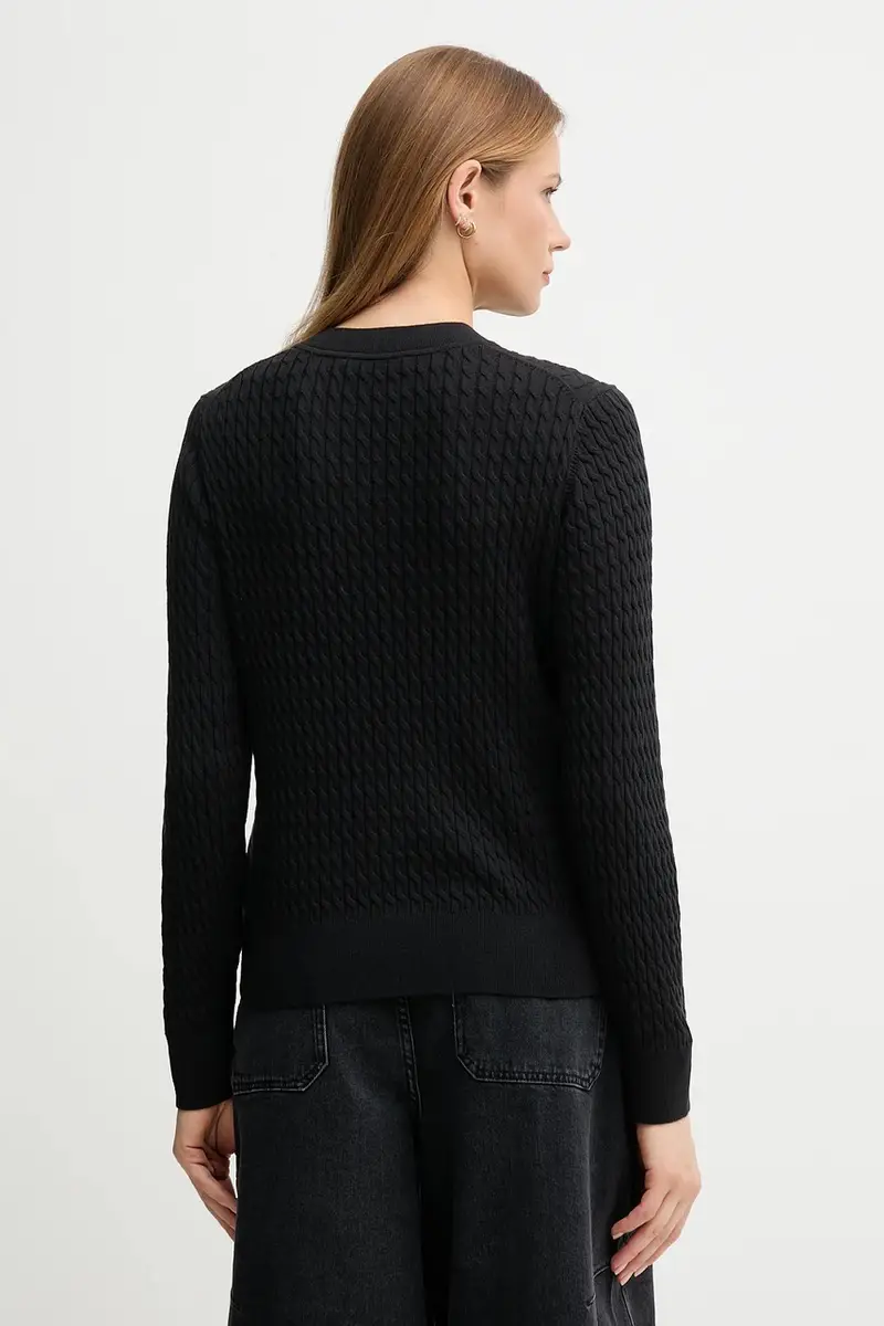 maglione in cotone colore beige WW0WW44993 Nero miniatura 3