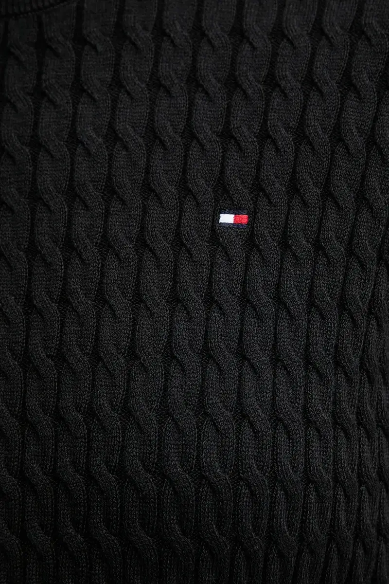 maglione in cotone colore beige WW0WW44993 Nero miniatura 5