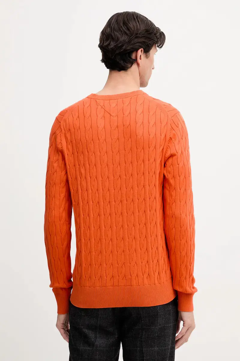 maglione in cotone colore bianco MW0MW33132 Arancione miniatura 3