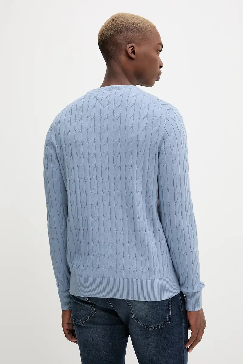 maglione in cotone colore bianco MW0MW33132 Blu miniatura 3