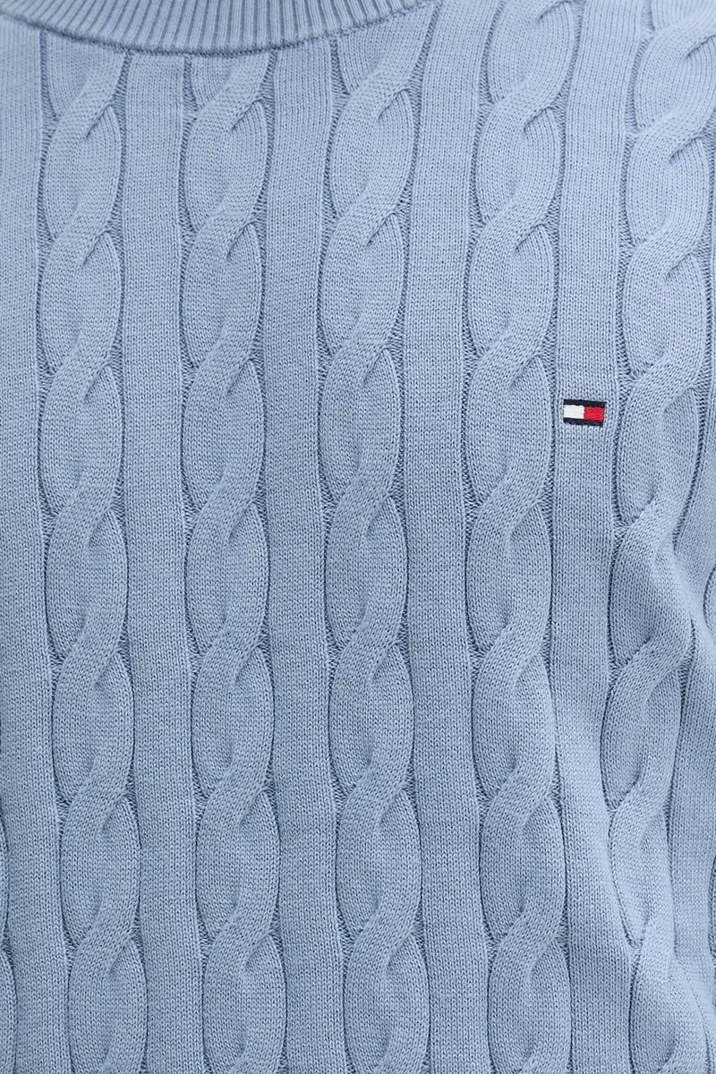 maglione in cotone colore bianco MW0MW33132 Blu miniatura 5