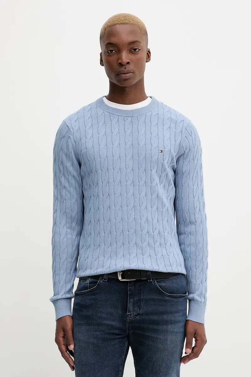 maglione in cotone colore bianco MW0MW33132 Blu