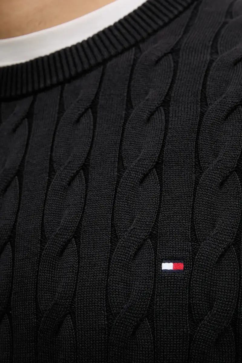 maglione in cotone colore bianco MW0MW33132 Nero miniatura 5