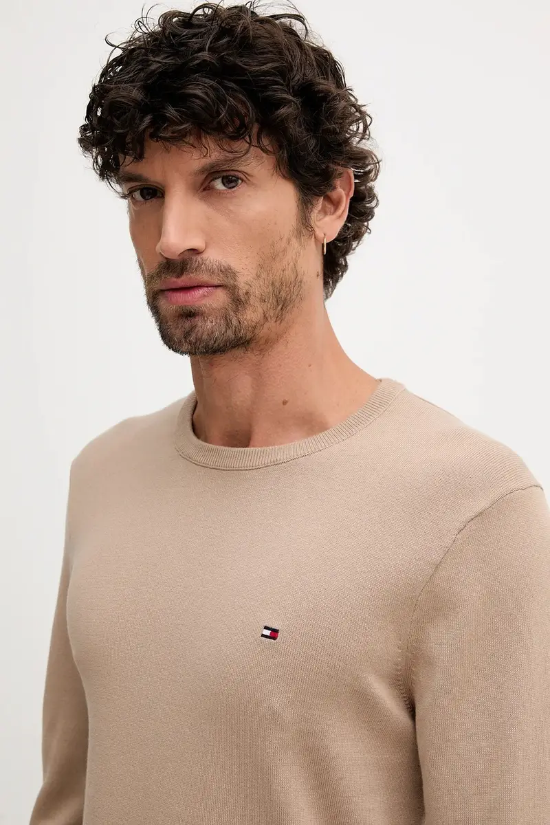 maglione in cotone colore blu MW0MW39999 Beige miniatura 4