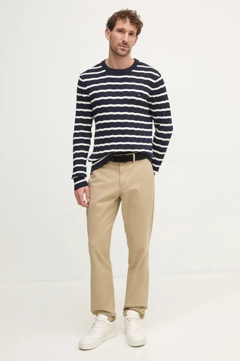 maglione in cotone colore blu navy miniatura 2