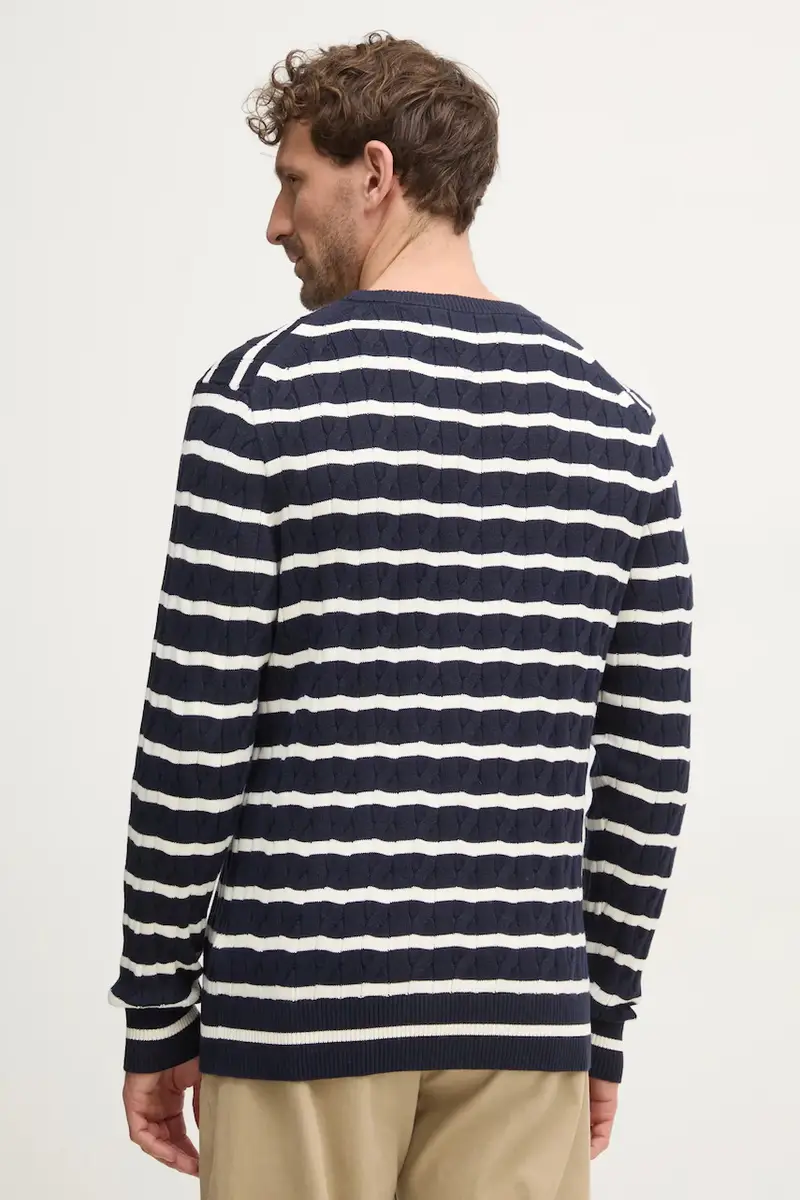 maglione in cotone colore blu navy miniatura 3