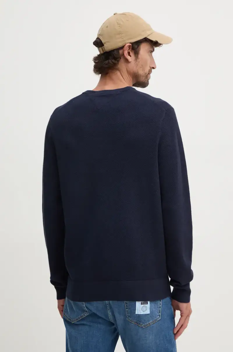 maglione in cotone colore blu navy MW0MW36347 miniatura 3