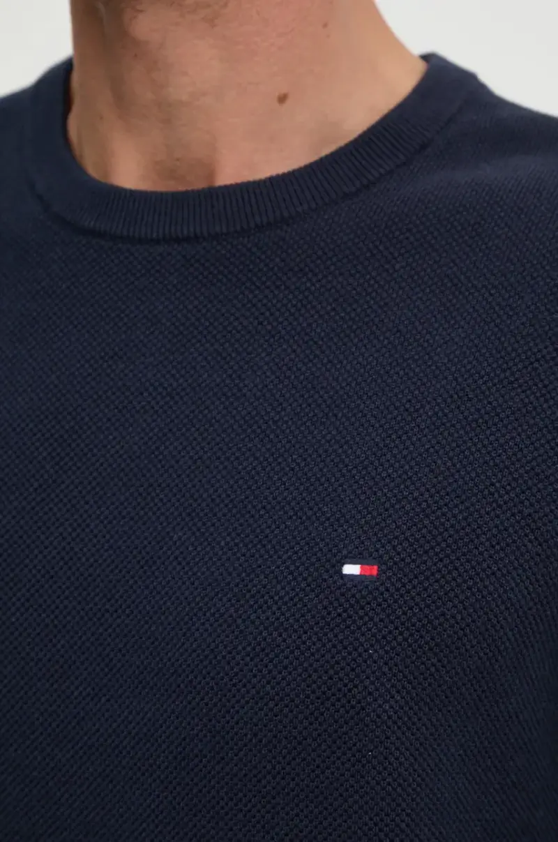 maglione in cotone colore blu navy MW0MW36347 miniatura 5