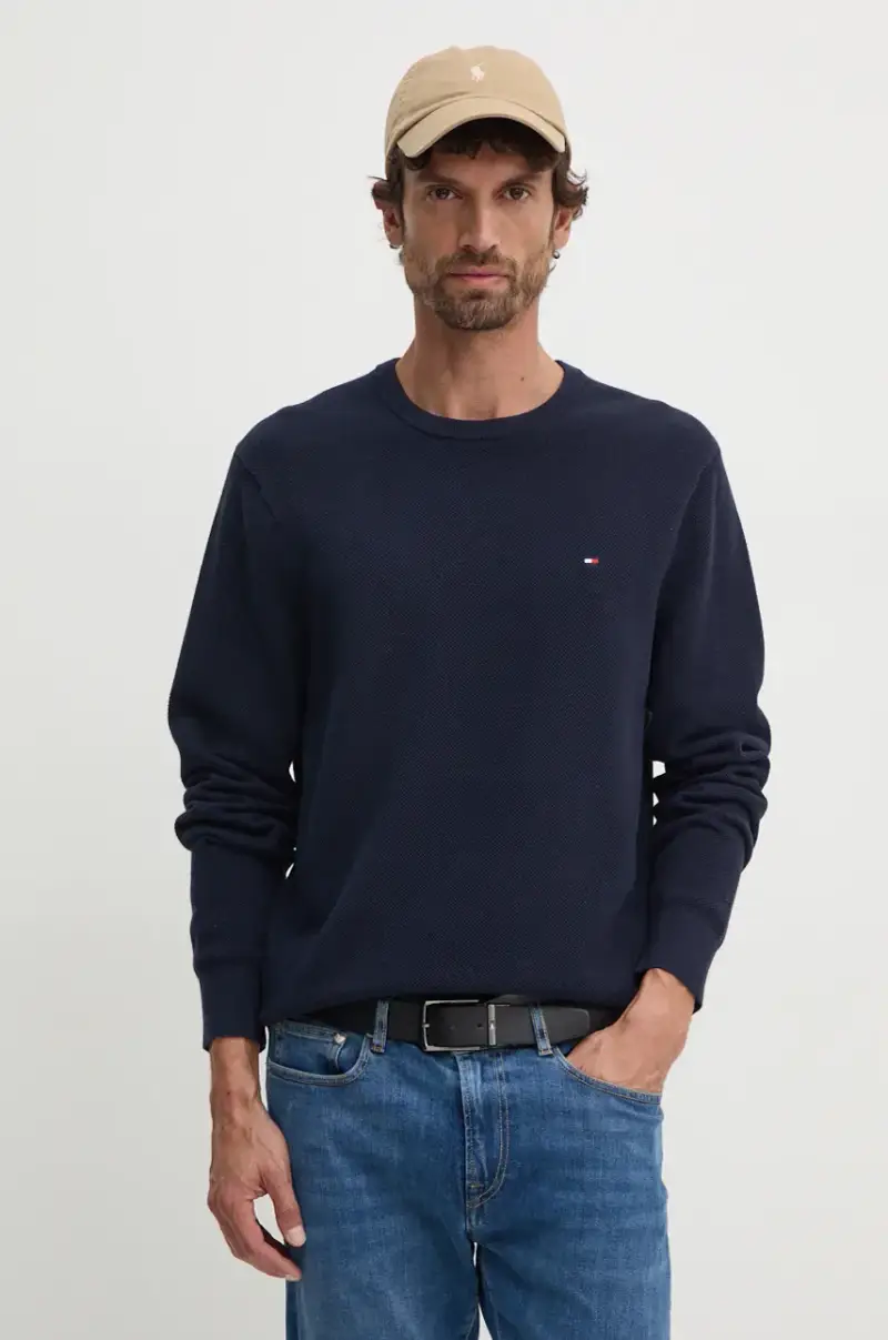maglione in cotone colore blu navy MW0MW36347