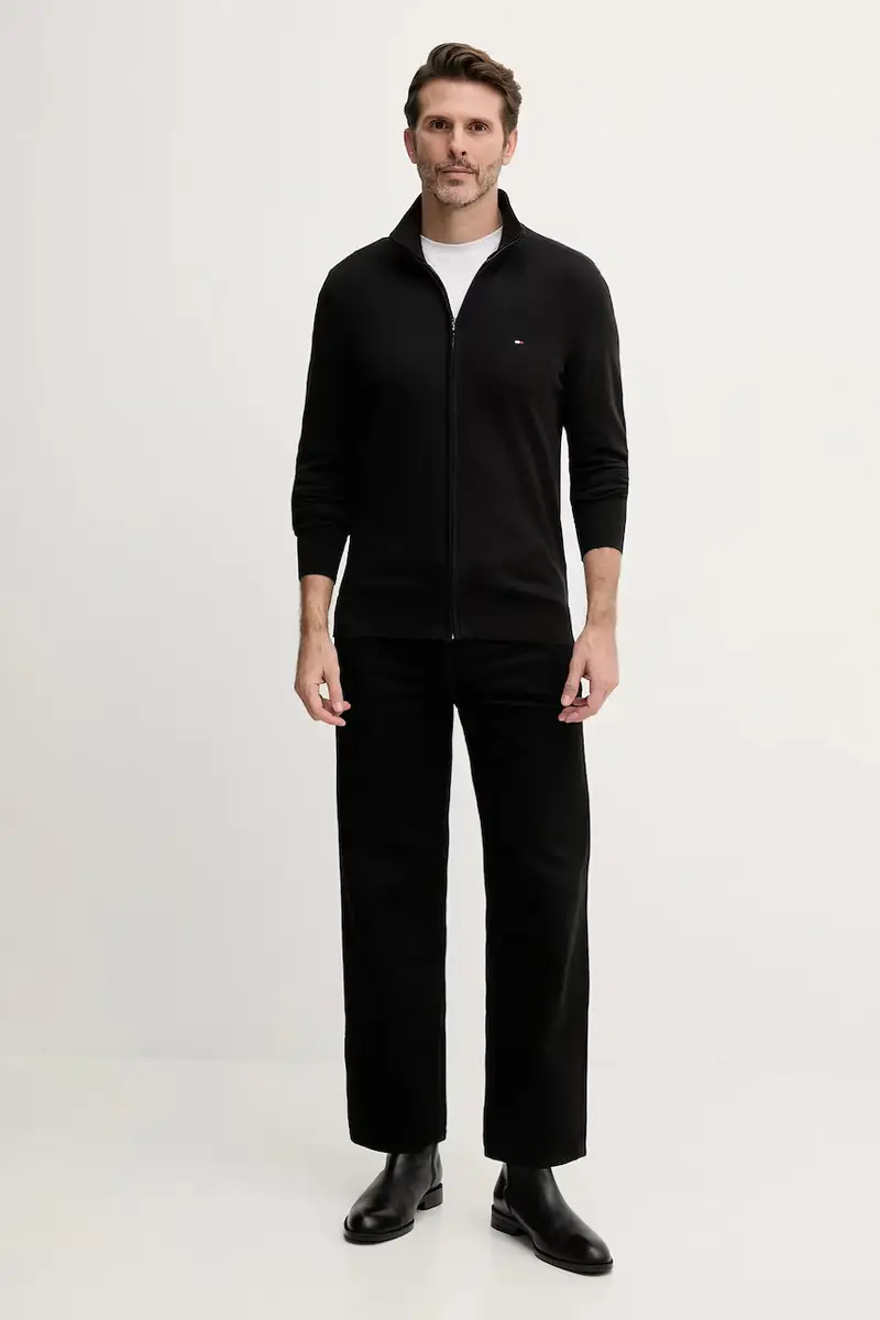 maglione in cotone colore blu navy MW0MW36517 Nero miniatura 2