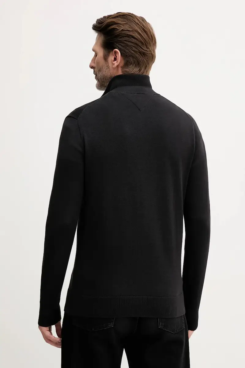 maglione in cotone colore blu navy MW0MW36517 Nero miniatura 3