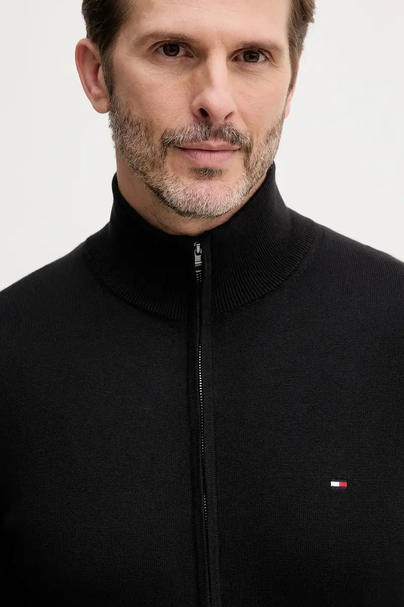 maglione in cotone colore blu navy MW0MW36517 Nero miniatura 4