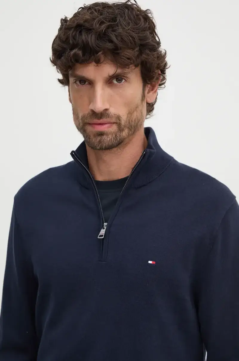 maglione in cotone colore blu navy MW0MW37331 miniatura 3