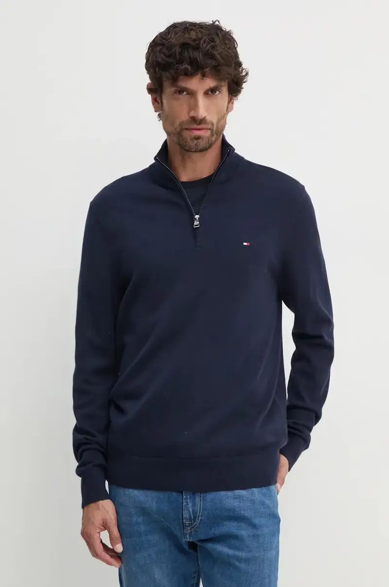 maglione in cotone colore blu navy MW0MW37331