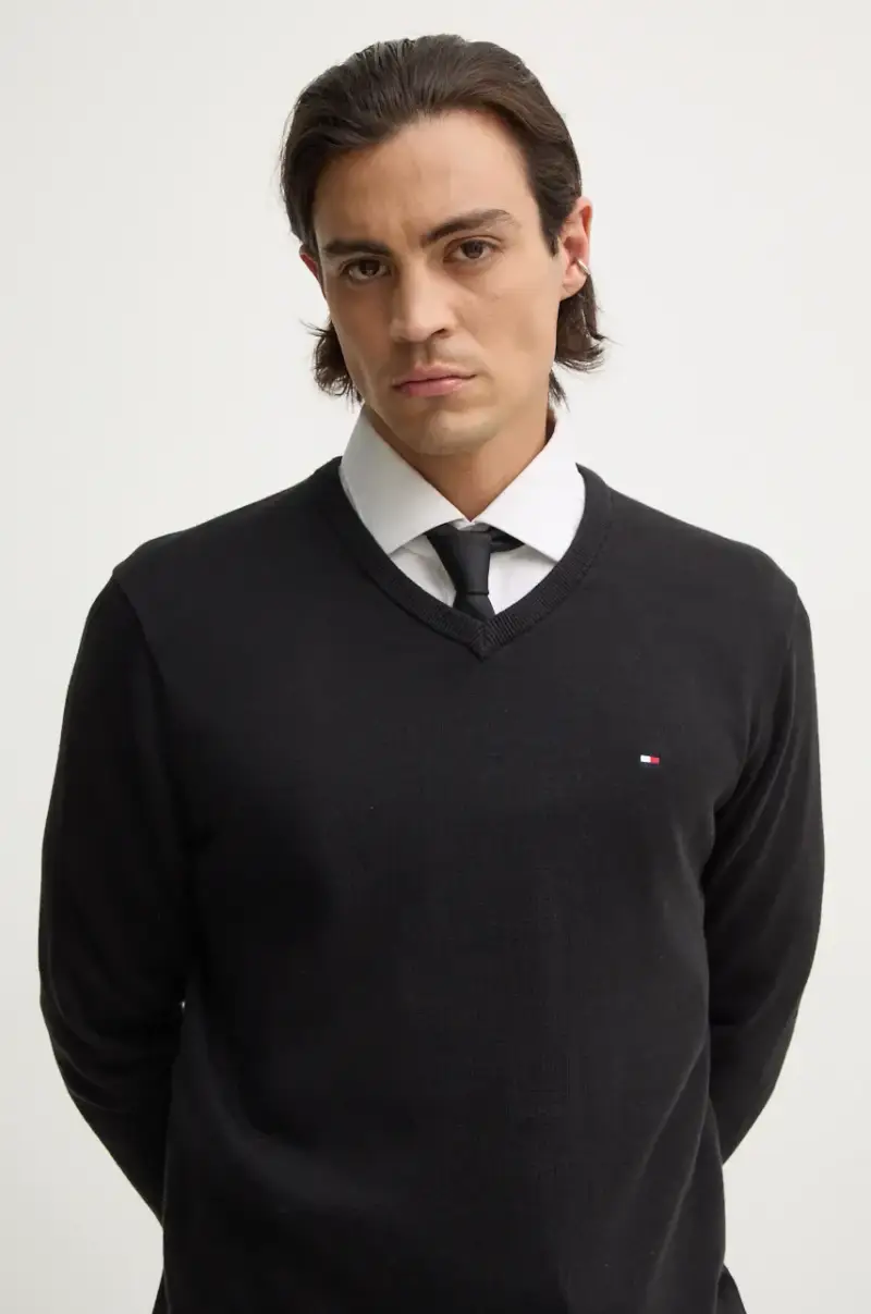 maglione in cotone colore nero MW0MW14745