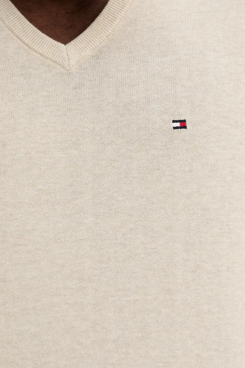 maglione in cotone colore nero MW0MW14745 Beige miniatura 5