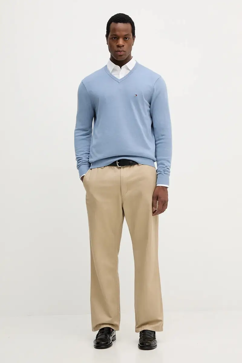 maglione in cotone colore nero MW0MW14745 Blu miniatura 2