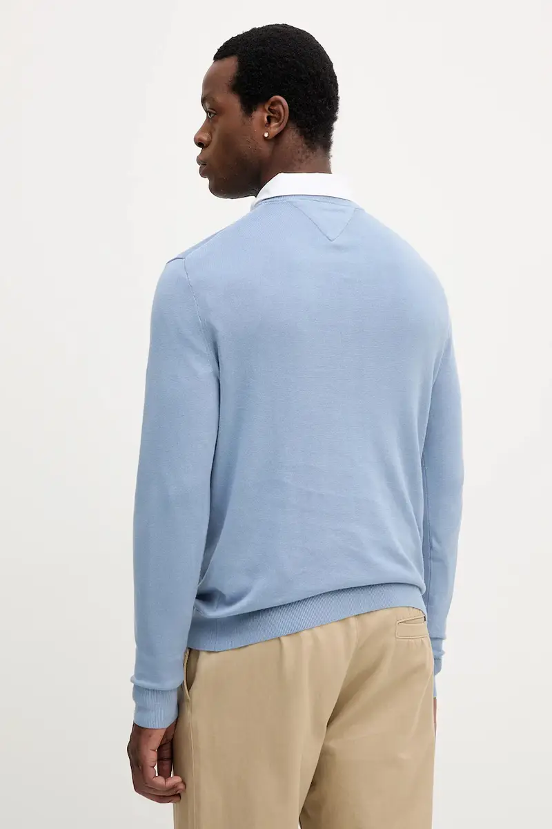 maglione in cotone colore nero MW0MW14745 Blu miniatura 3