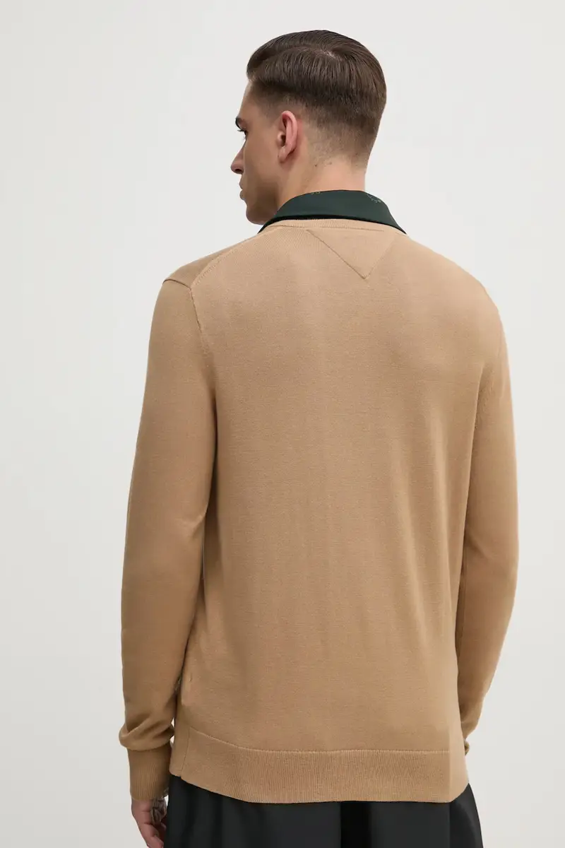 maglione in cotone colore nero MW0MW14745 Marrone miniatura 3