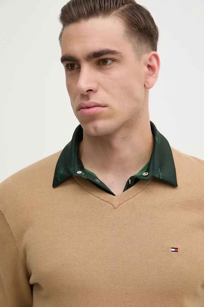 maglione in cotone colore nero MW0MW14745 Marrone miniatura 4