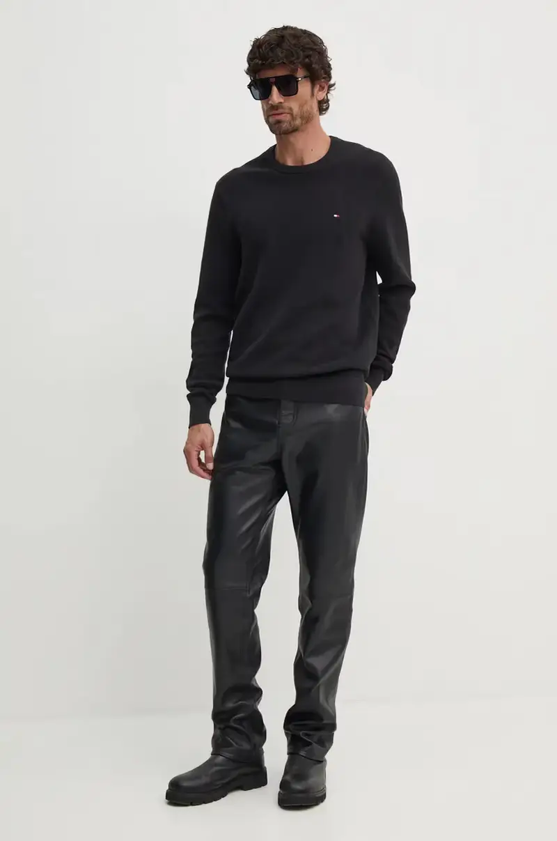 maglione in cotone colore nero MW0MW36347 miniatura 2