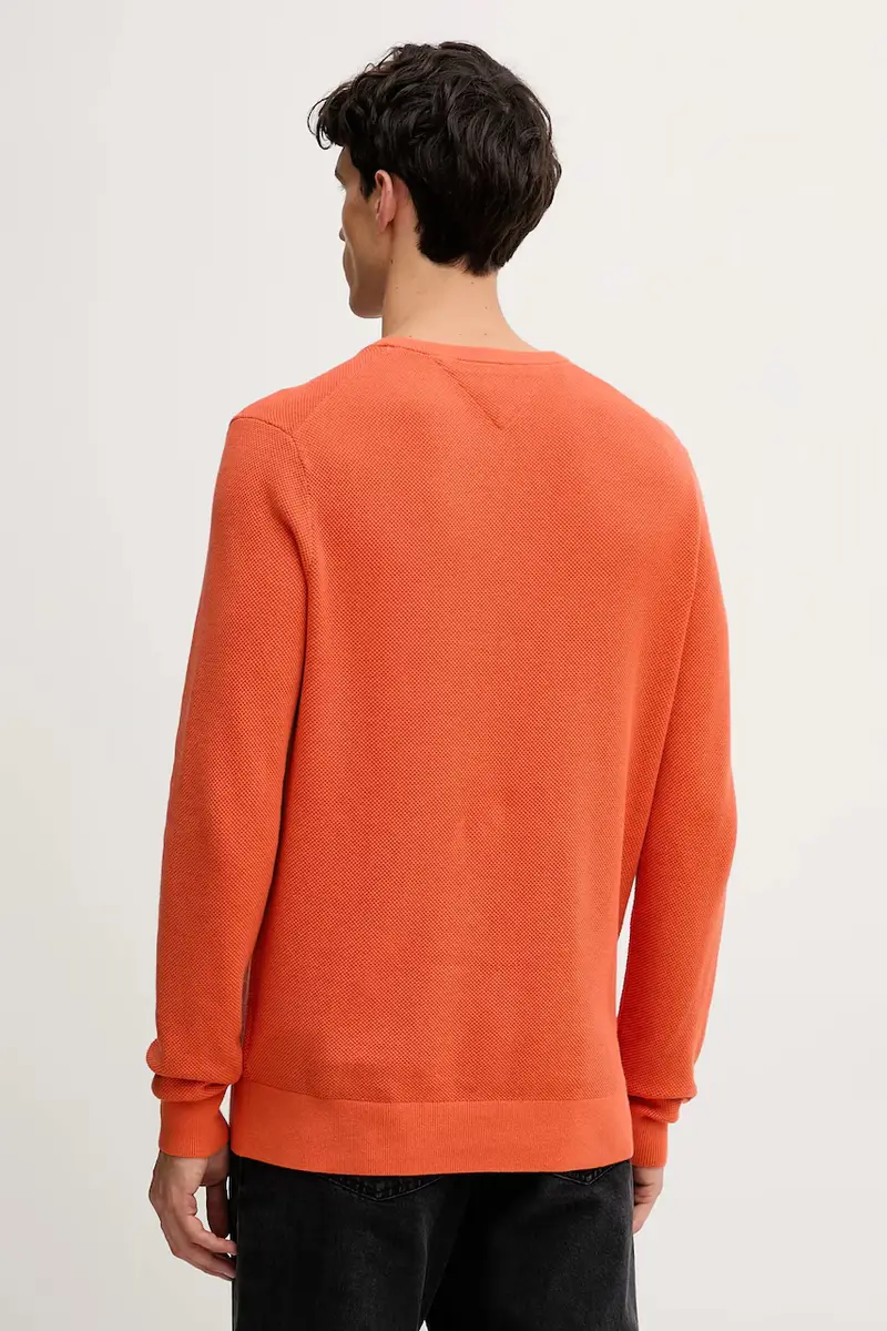 maglione in cotone colore nero MW0MW36347 Arancione miniatura 3