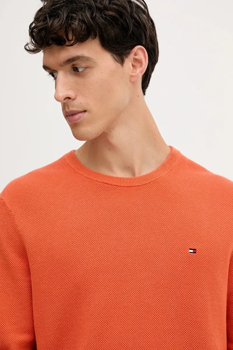 maglione in cotone colore nero MW0MW36347 Arancione miniatura 4