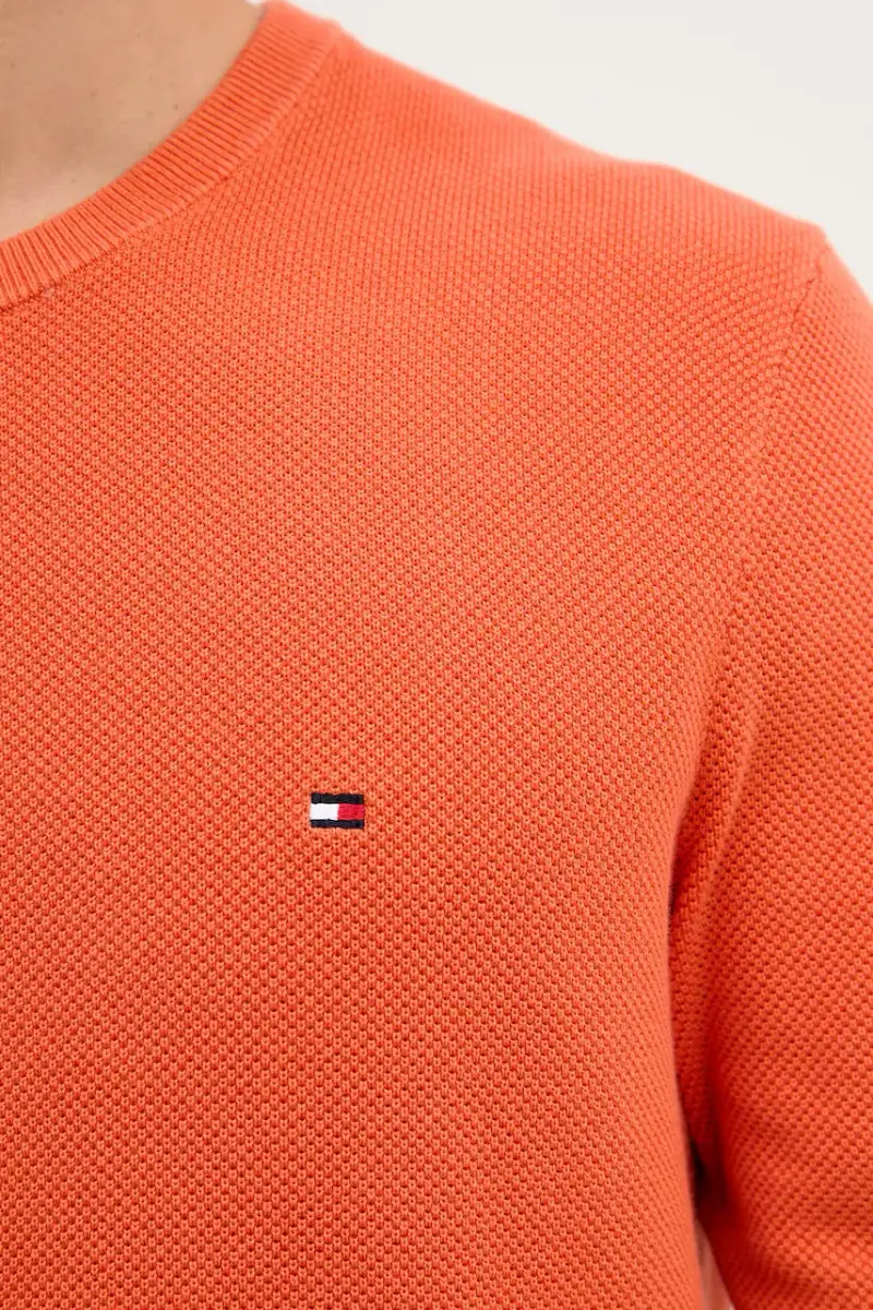maglione in cotone colore nero MW0MW36347 Arancione miniatura 5