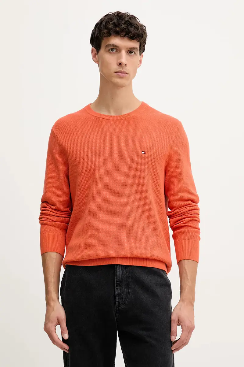 maglione in cotone colore nero MW0MW36347 Arancione